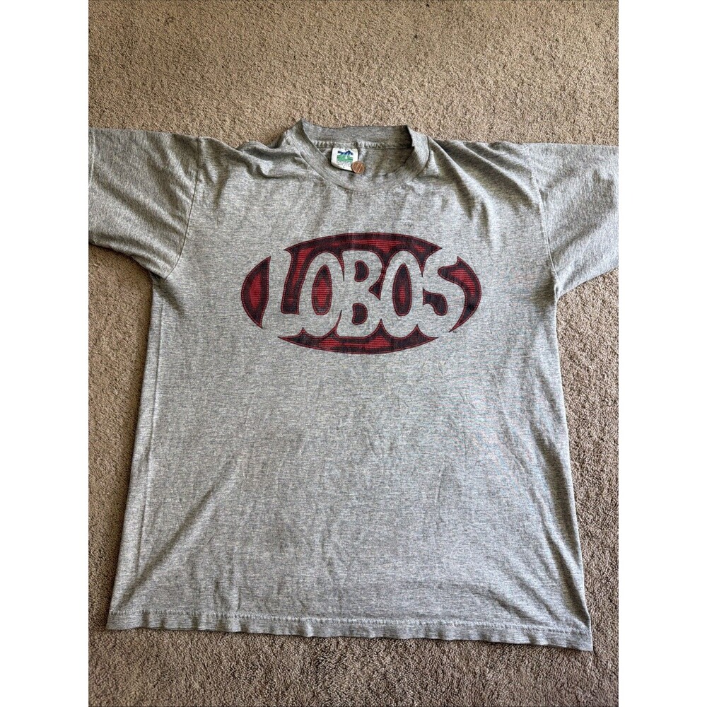 Vintage JLC New Mexico Lobos Graphic Made In USA Y2K Gray Large Shirt